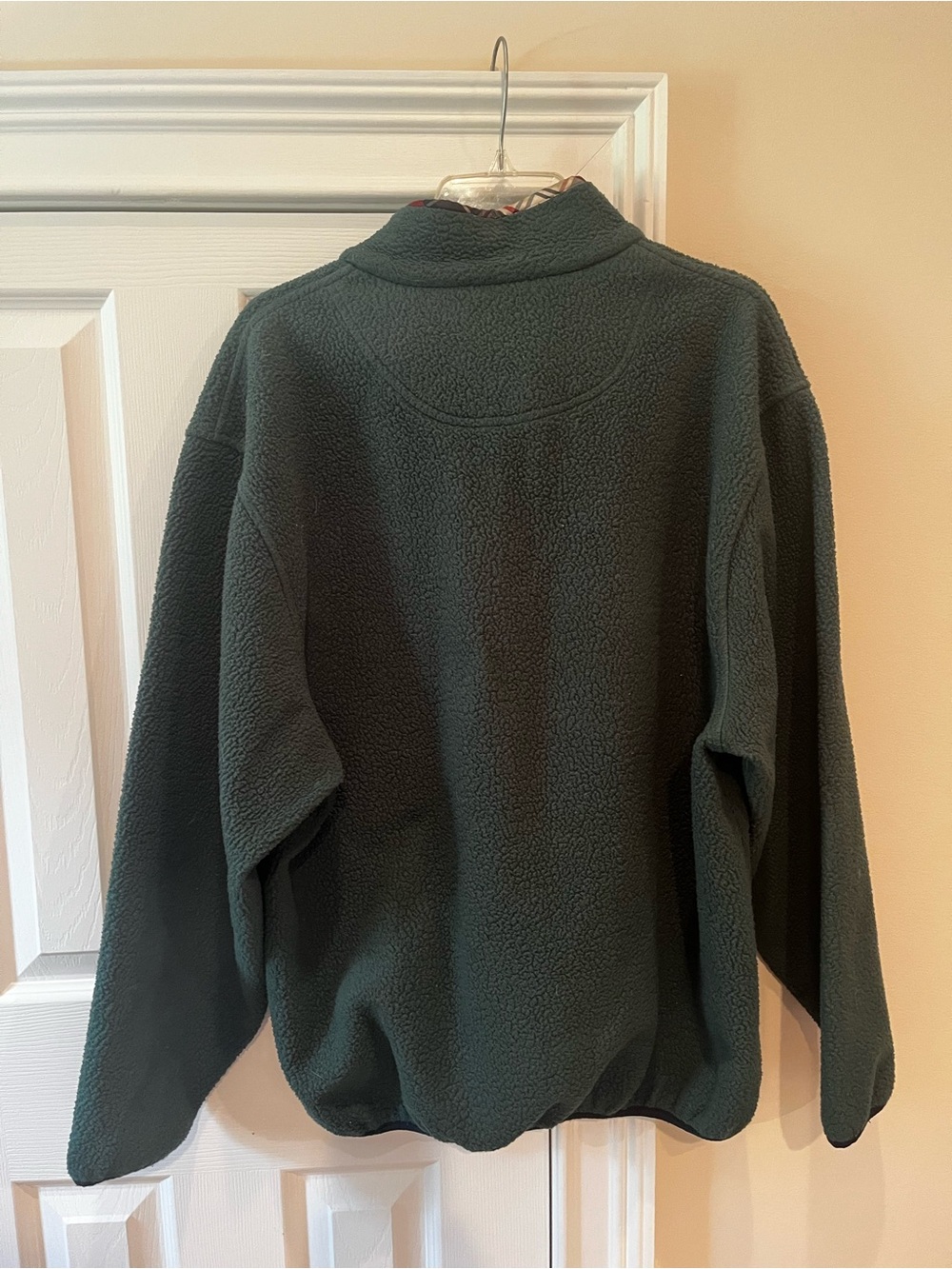Southern Proper Green Fleece Snap Pullover with Plaid Trim - Picture 4 of 4